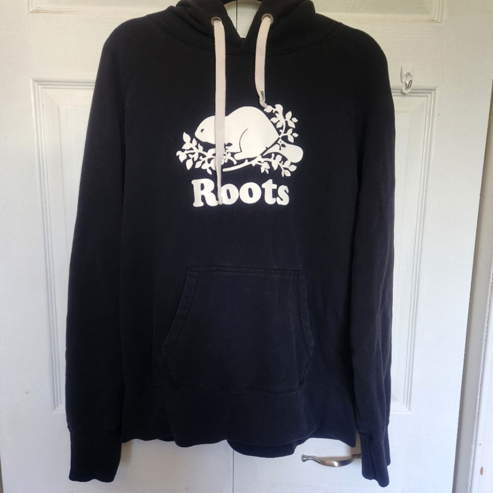 Roots Men's Black Hoodie - Size XXL